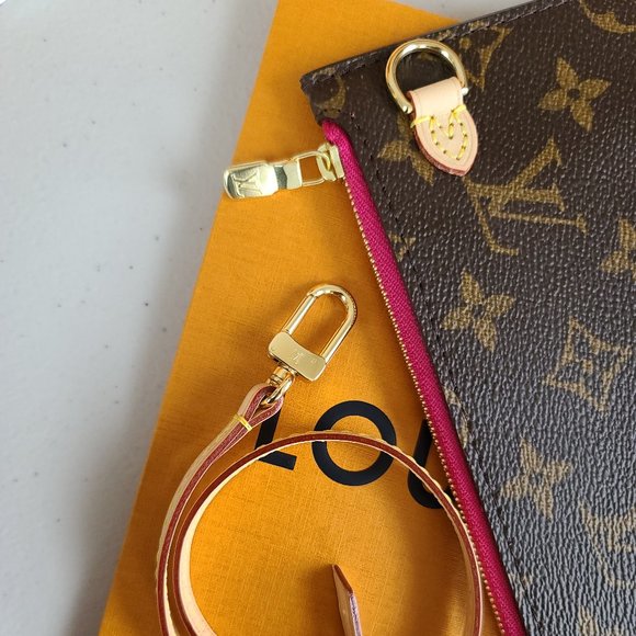 Authentic Louis Vuitton Neverfull Pouch GM Peony - Picture 2 of 12